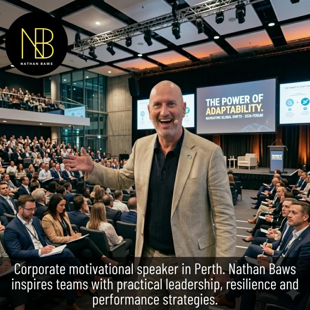 Nathan Baws Elevating Teams with a corporate motivational speaker in Perth